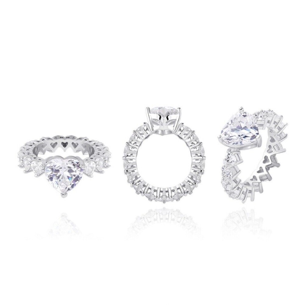 Brand New Stainless Steel CZ Heart Infinity Bling Ring